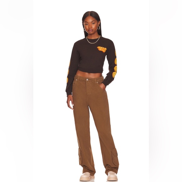 Free & Easy Unisex long sleeve T-shirt brown, size large, brand new / never worn - Picture 8 of 9